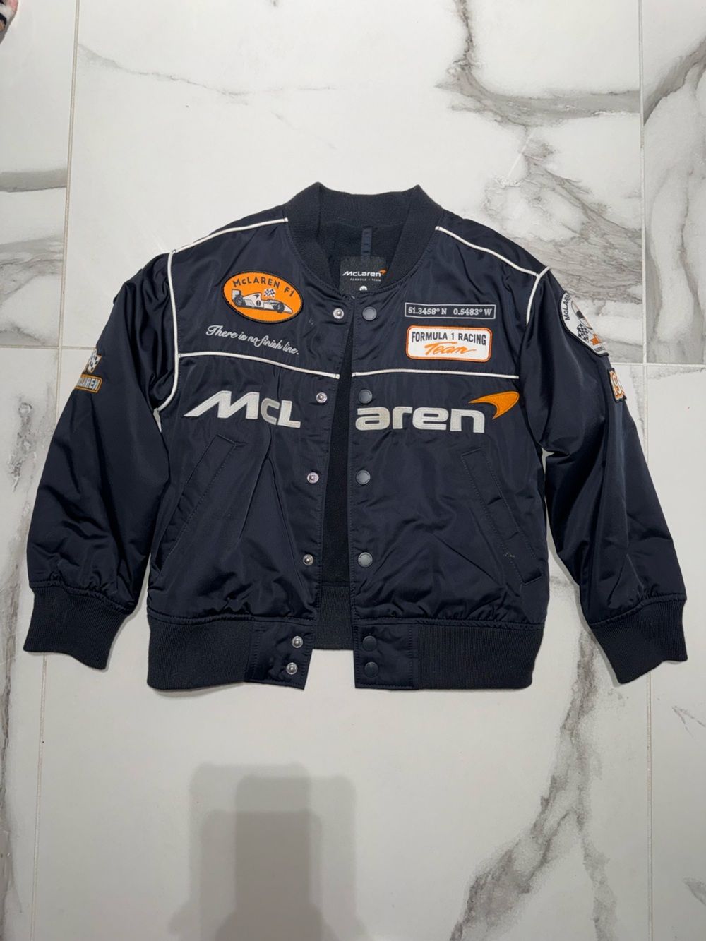 McLaren Kids 5/6 Racing Bomber Jacket with patches
